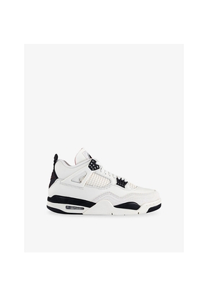 Mens Air Jordan 4 Retro Leather and Mesh Trainers