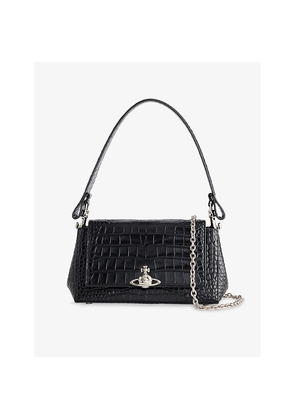 Womens Vivienne Westwood Hazel Medium Croc-Embossed Leather Shoulder Bag