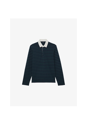 Mens Reiss Connors Rugby-Stripe Cotton Polo