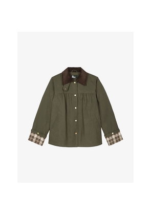 Womens The Kooples Corduroy-Collar Relaxed-Fit Cotton Jacket