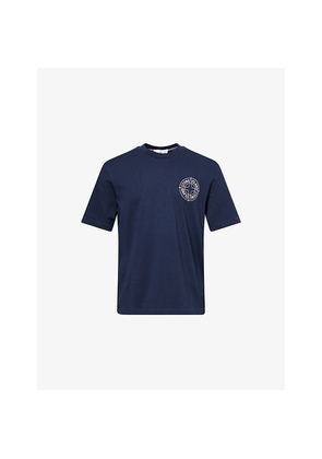 Mens Stone Island Compass Crewneck Cotton-Jersey T-Shirt