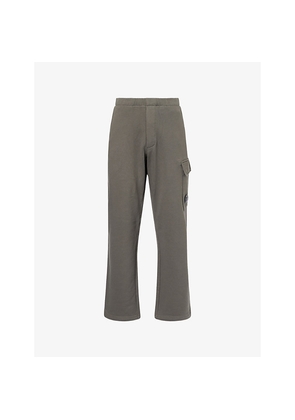 Mens Cp Company Diagnakl Raised Straight-Leg Cotton-Jersey Jogging Bottoms