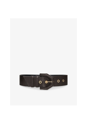 Womens The Kooples Textured Wide Leather Belt
