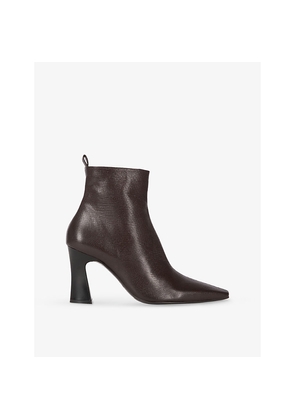 Womens The Kooples Pointed-Toe Leather Heeled Ankle Boots