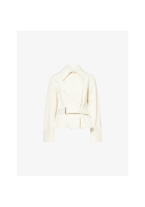 Womens Givenchy Belted Cotton-Wool Jacket