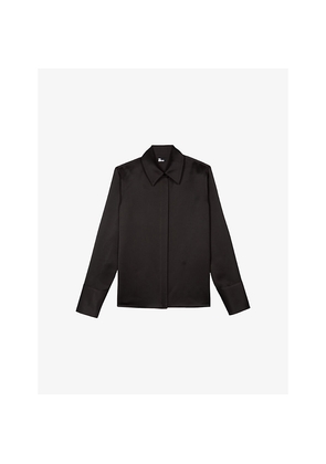 Womens The Kooples Long-Sleeved Satin Shirt