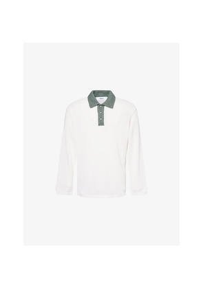 Mens Palmes Knitted Long-Sleeves Cotton-Blend Rugby Shirt