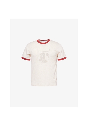 Mens Palmes Celebrazione Ringer Short-Sleeves Woven T-Shirt