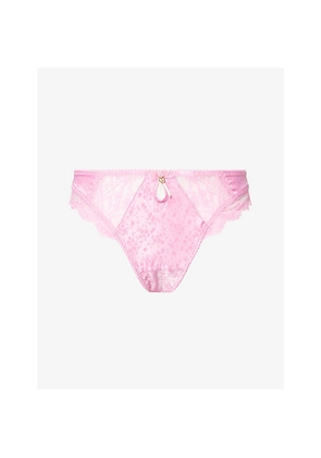 Womens Lounge Underwear Oriana Embroidered Satin Thong