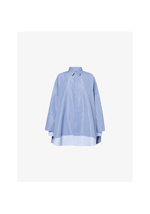 Womens Sacai Pinstripe Oversized Cotton-Blend Shirt