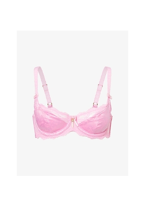 Womens Lounge Underwear Oriana Balcony Lace Satin Bra