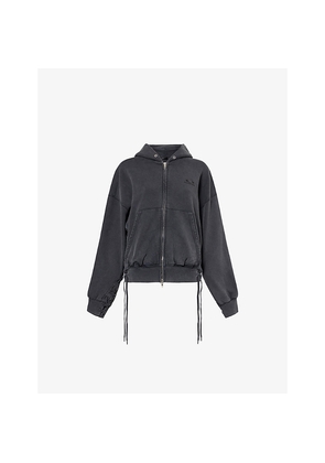 Womens Balenciaga Loop Sports Icon Lace-Up Cotton Hoody