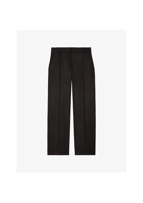 Womens The Kooples Wide-Leg Mid-Rise Wool Trousers