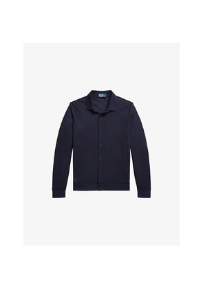 Mens Polo Ralph Lauren Brand-Embroidered Mesh-Texture Cotton Cardigan