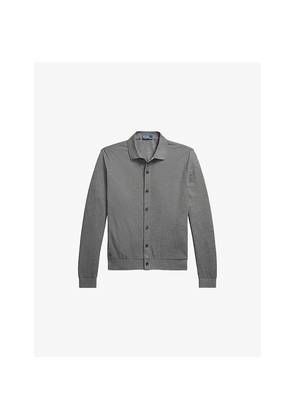 Mens Polo Ralph Lauren Brand-Embroidered Honeycomb-Mesh Cotton Cardigan
