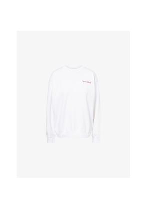 Womens Sporty & Rich Ny Motion Logo-Print Cotton Sweatshirt