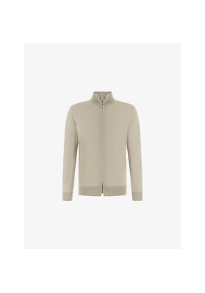 Mens Boggi Superfine Wool Knit Full-Zip Jumper
