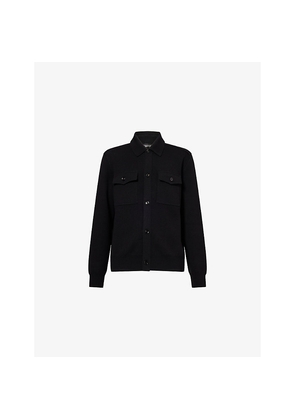 Mens Tom Ford Relaxed-Fit Long-Sleeves Stretch-Wool Blend Shirt