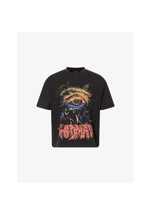 Mens Godmade Gods Eye Graphic-Print Cotton T-Shirt