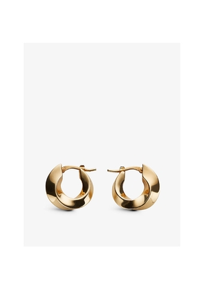 Womens Bottega Veneta Twist 18ct Yellow Gold-Plated Sterling-Silver Hoop Earrings