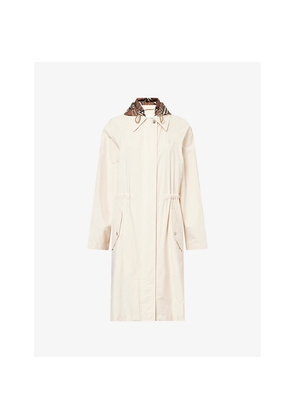 Womens Burberry Newbury Detachable-Hood Stretch-Twill Coat