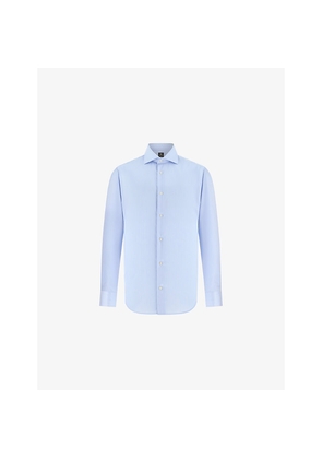 Mens Boggi Slim-Fit Striped Cotton-Twill Shirt