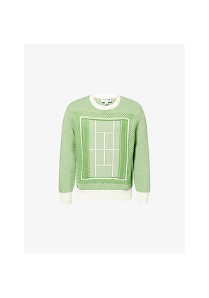 Mens Lacoste Tennis Court Jacquard-Knitted Jumper