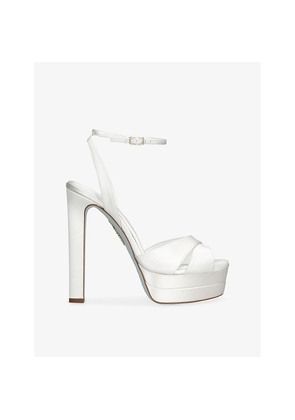 Womens Aquazzura Divine 130 Satin Heeled Sandals