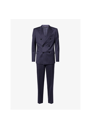 Mens Emporio Armani Double-Breasted Tapered-Leg Wool Suit