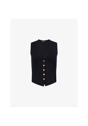 Womens Rag & Bone Portia V-Neck Wool Vest