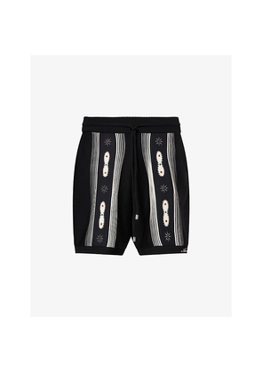Mens Amiri Studded Stripe Knitted Shorts