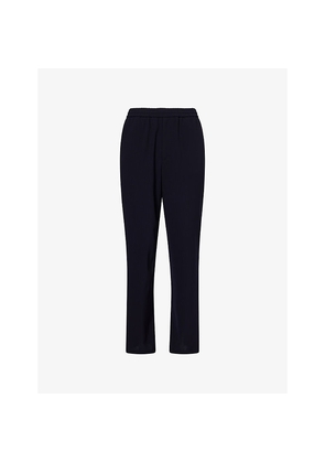 Mens Giorgio Armani Drawstring Straight-Leg Wool Trousers