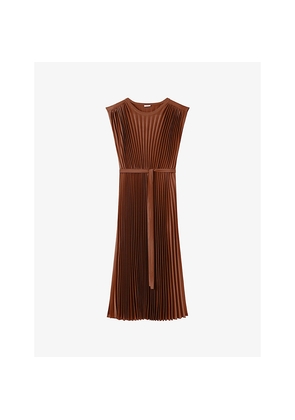 Womens Joseph Volta Plissé Woven Midi Dress