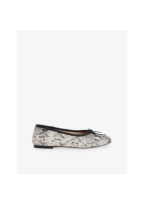 Womens Anine Bing Jamie Python-Print Leather Flats