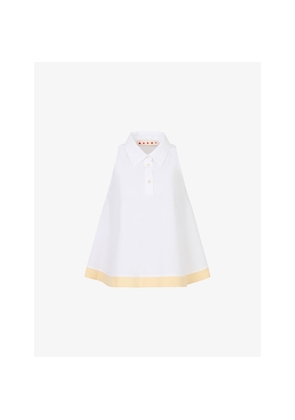 Womens Marni Sleeveless Cotton-Poplin Polo Top