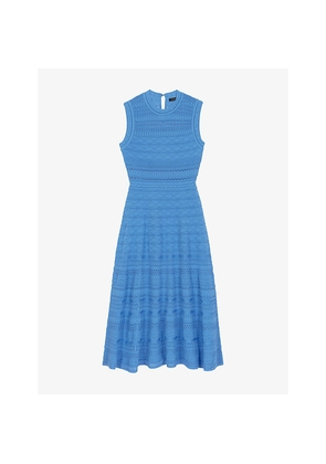 Womens Maje Geometric-Jacquard Openwork Knitted Maxi Dress