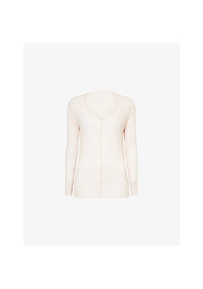 Womens Issey Miyake Chiffon Twist Sheer Knitted Top