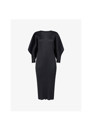 Womens Pleats Please Issey Miyake Skyline Pleats Knitted Midi Dress