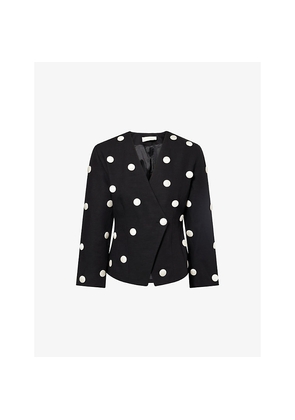 Womens Destree Aloise Polkadot Button Cotton Blazer