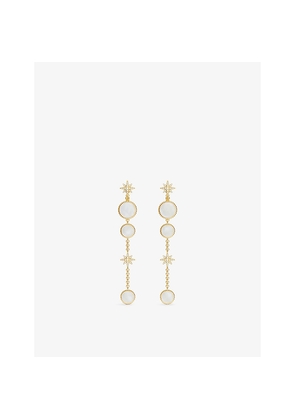 Womens Apm Monaco Mediterranee White Nacre Météorites 18ct Yellow-Gold Plated Alloy and Cubic Zirconia Drop Earrings