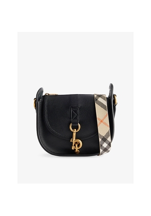 Womens Burberry Mini B Clip Leather Messenger Bag