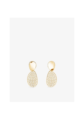 Womens Apm Monaco Soleil Galet 18ct Gold-Plated and Cubic Zirconia Drop Earrings