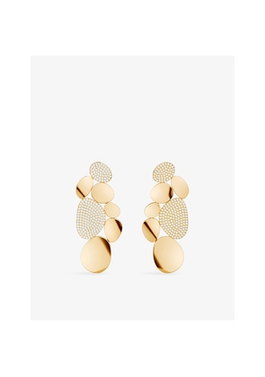 Womens Apm Monaco Soleil Statement Galet 18ct Yellow-Gold Plated Alloy and Cubic Zirconia Earrings