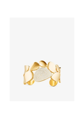 Womens Apm Monaco Soleil Statement Galet 18ct Yellow-Gold Plated Alloy and Cubic Zirconia Cuff