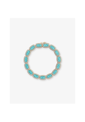 Womens Apm Monaco Mediterranee Lagoon 18ct Yellow-Gold Plated Alloy, Turquoise Stone and Cubic Zirconia Bracelet