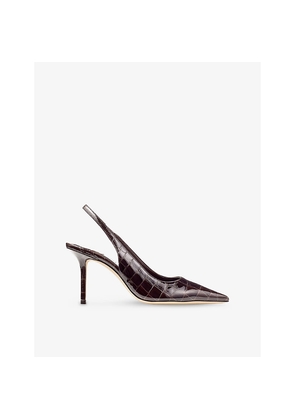 Womens Jimmy Choo Love Slingback 85 Croc-Embossed Leather Heels