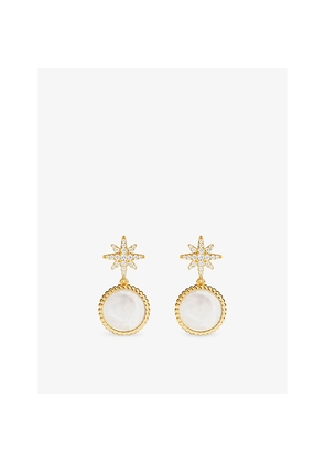 Womens Apm Monaco Nacre Météorites 18ct Yellow-Gold Plated Alloy and Cubic Zirconia Earrings