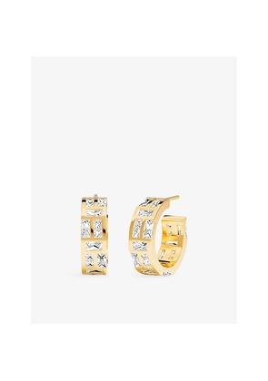 Womens Apm Monaco Ice Hoop 18ct Yellow-Gold Plated Alloy and Cubic Zirconia Earrings