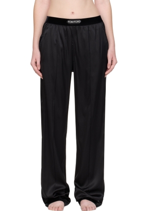 TOM FORD Black Stretch Silk Satin Lounge Pants