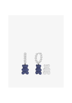 Womens Apm Monaco Baby Baba Yummy Bear Hoop Sterling-Silver and Cubic Zirconia Earrings